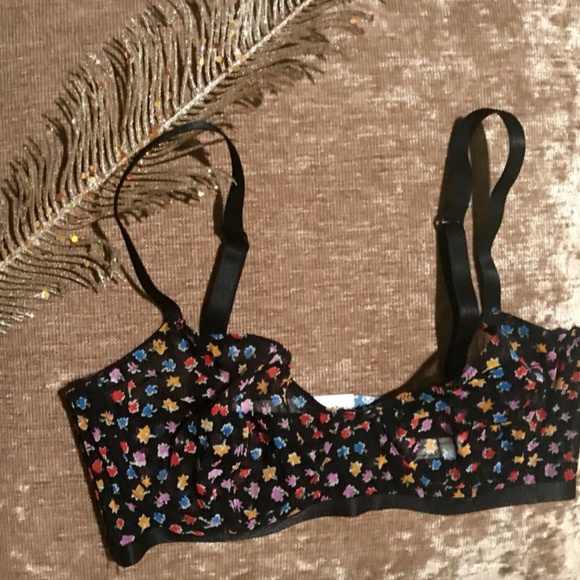 Free People Capri Demi Underwire Bra Black Size 32 - Picture 2 of 7